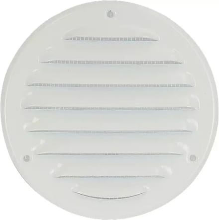 Metalen ventilatierooster rond 125mm wit - MR125 - RAL9016