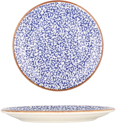 By Bone Dessertbord - Edera Cobalt - Porselein - 21 cm - set van 6