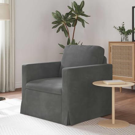 vidaXL - Bank - Donkergrijs - 78 - x - 78 - x - 80 - cm - Fluweel