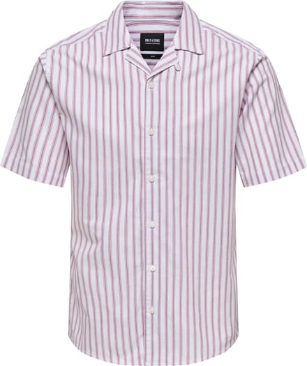 ONLY&SONS - ONSALVARO SS RESORT OXFORD STRIPE SHIRT - Heren - Overhemden