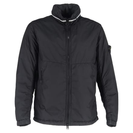 Stone Island jas met verborgen capuchon in zwart nylon