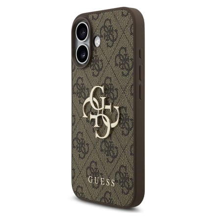 Guess Back Cover - Bruin voor iPhone 17 - Schokbestendig - Big Metal Logo