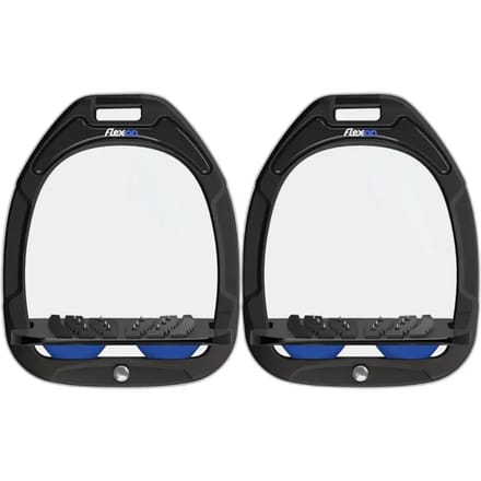 Aluminium stijgbeugels Hellend Grip Zwart/Zwart/Licht Blauw Flex-On