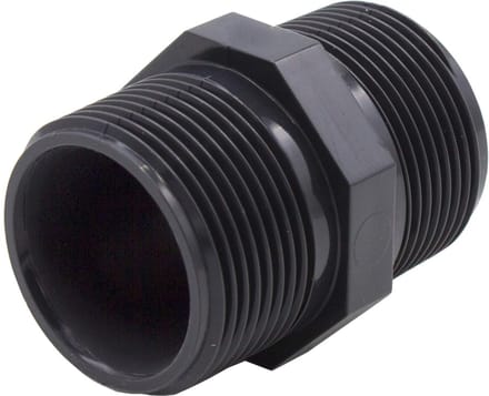 Dubbele nippel 14030, 3/4" AG/AG, PVC-U, 16 bar