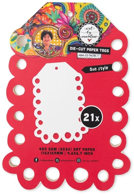 Die-cut paper tags Sun style - ABM 25 collection nr. 11