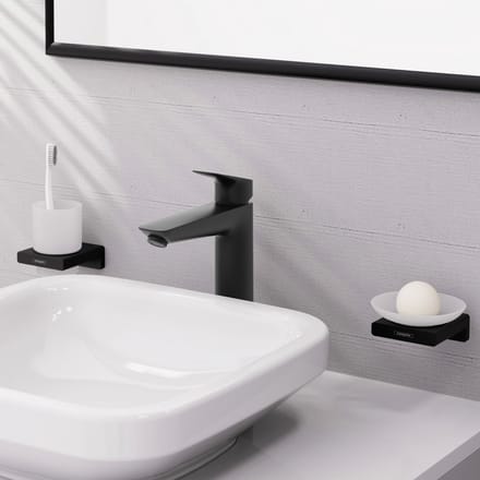 Hansgrohe Logis wastafelkraan - model 190 - opbouw - eengreeps - zonder waste - mat zwart