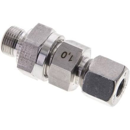 10S (M18x1.5) & G3/8'' Regeling-In RVS Terugslagklep Snijring Buitendraad 1-400 bar ISO 8434-1
