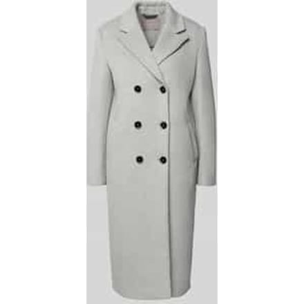 Regular fit lange wollen jas met viscose