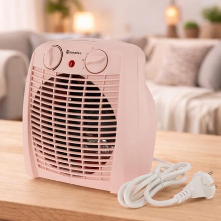 Elektrische Verwarming - Compacte Kachel - Ruimte Verwarmen - Dubbel Vermogen - Tot 20 m² - Roze