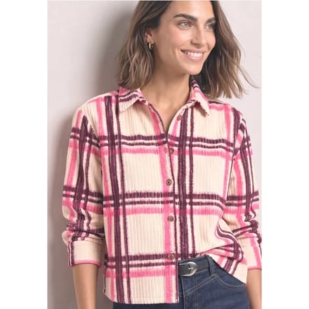 Overhemdblouse van corduroy met ruitjespatroon