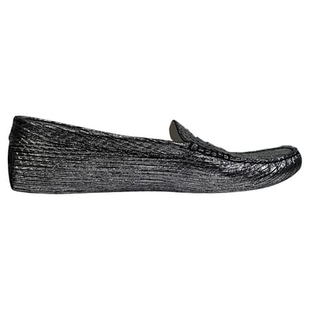 Tod's Metallic Accent Instapschoenen in Zilveren Leer