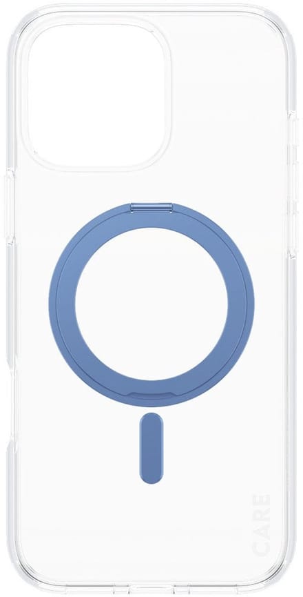 CARE by PanzerGlass Feature Case Transparent w. Blue Kickstand & MagSafe iPhone 16 Pro Max