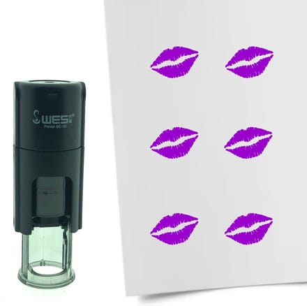 CombiCraft Stempel Kus 10mm rond - Paarse inkt