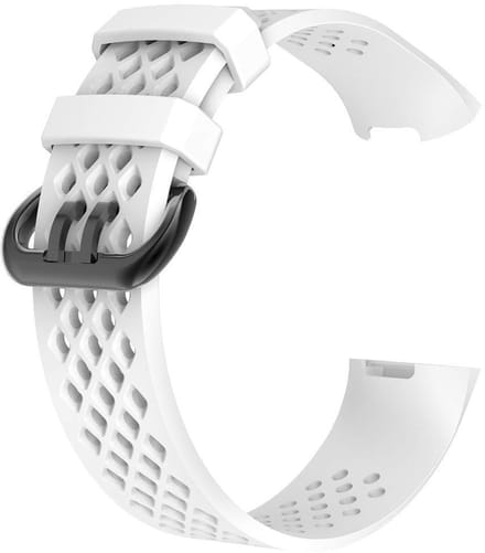 watchbands-shop.nl Siliconen bandje - Fitbit Charge 3 - Wit - Small