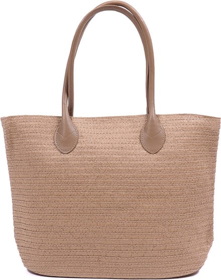 Monnq - strandtas met rits - rieten tas - strandtas riet - Magha Wheat