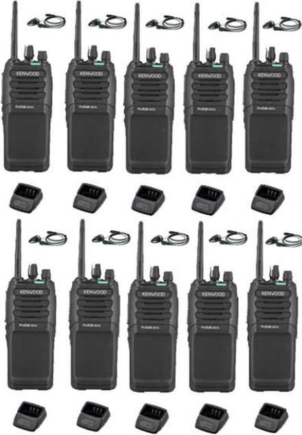 Set van 10 Kenwood TK-3701D met d-shape oortje en tafelladers