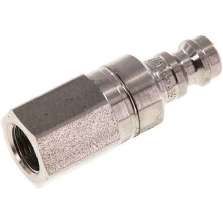 RVS 306L DN 5 Luchtkoppeling Insteeknippel G 1/8 inch Binnendraad Double Shut-Off - CLP5-F-SSL-SV-P-018
