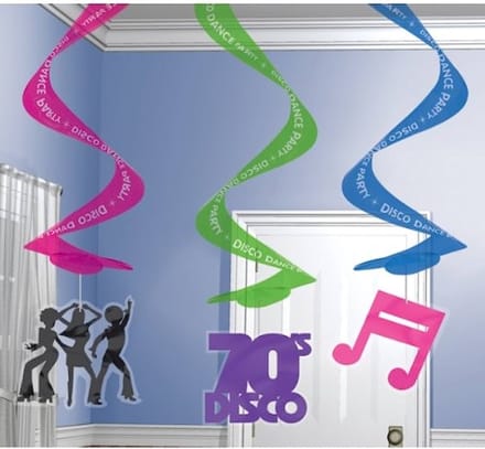 Disco Party Decoratie Jumbo Swirls 3 stuks