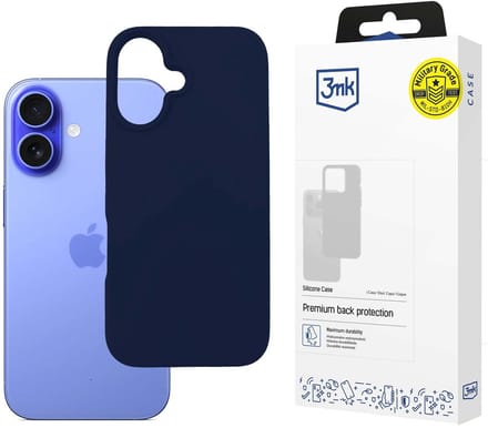Apple iPhone 16 Plus - 3mk siliconen hoesje donkerblauw