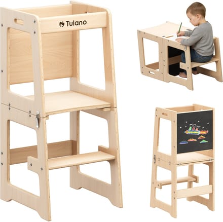 Tulano-Mooby 35 - Keukenhelper - Opstapper - Kinderen - 3 in 1 - tot 60 kg - Natural