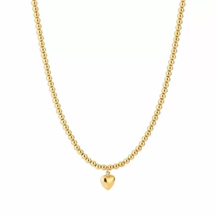 Bijoutheek Collier Klein Bel Hartje Balletjes Goud