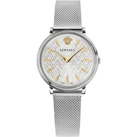 Montre Versace VE8100519 V-Circle pour femme, ton argent, 38 mm white