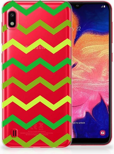 Samsung Galaxy A10 TPU bumper Zigzag Groen
