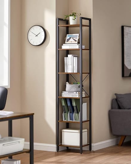 FurnStar - Boekenkast met 6 vakken - 40x30x187.5 cm - Bruin