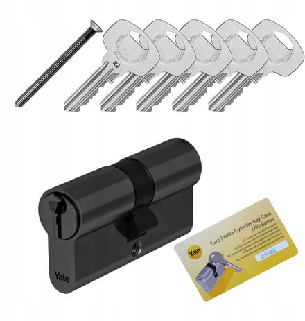 Yale Y600 50/55 Cilinder met noodfunctie Zwart 5 sleutels
