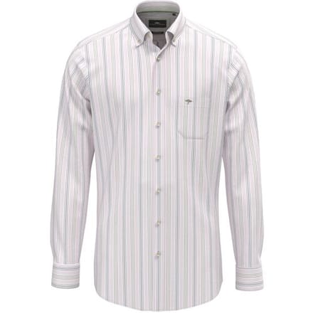 Fynch-Hatton Overhemd Washed Oxford Multi Stripe Button-Down Magnolia / male