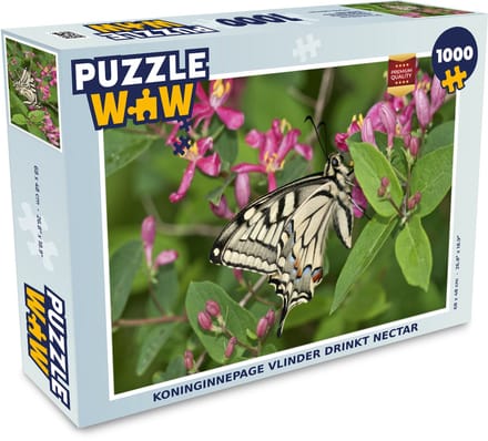 Puzzel Koninginnepage vlinder drinkt nectar - Legpuzzel - Puzzel 1000 stukjes volwassenen