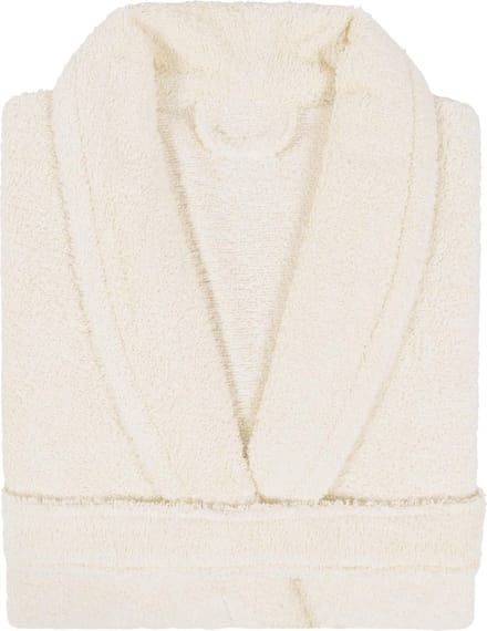 Badjas Badstof met Shawlkraag Uni Alpha Ecru Maat S - 1 stuks