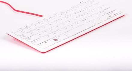 Raspberry Pi® RPI-KEYB (US)-RED/WHITE USB Toetsenbord QWERTY, US-Engels Wit, Rood USB-hub