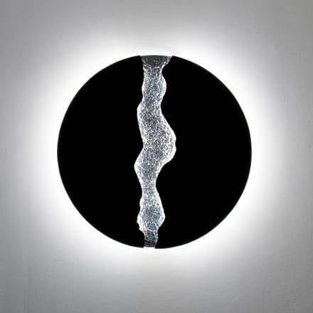 Holländer LED wandlamp LAVA, zwart/zilver, Ø 80 cm, metaal, dimbaar