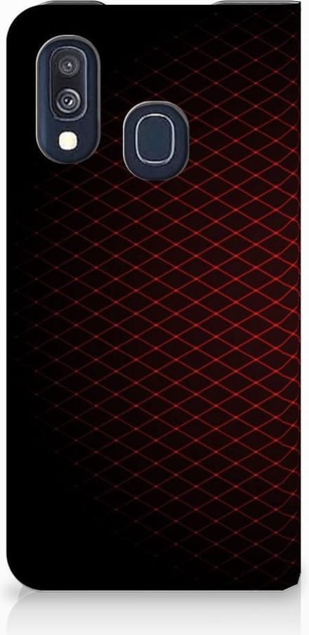 Samsung Galaxy A40 Hoesje met Magneet Geruit Rood
