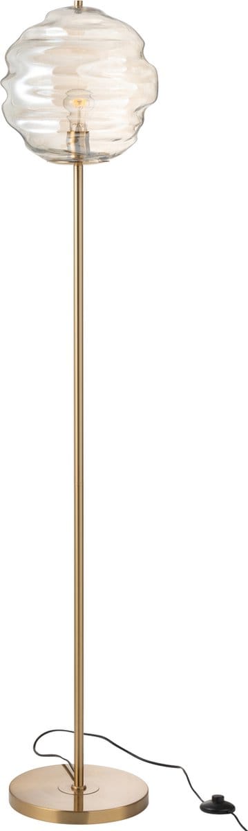 J-Line vloerlamp Bijenkorf - glas - licht cognac