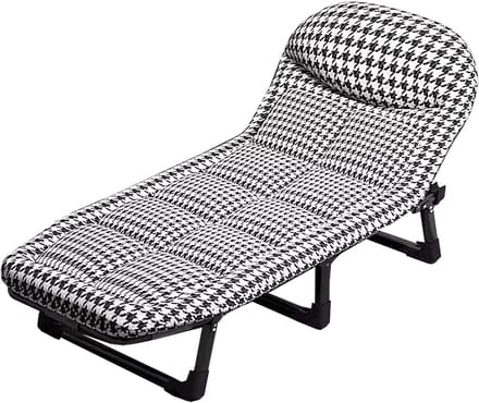 Vouwbed met matras - Kampeerbed rustbed - Comfortabel slapen - 6-voudig verstelbaar - 200x70 cm - Wit