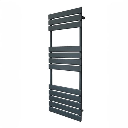 Platte paneel handdoekradiator - grijs - 1200mm x 450mm - 15jr