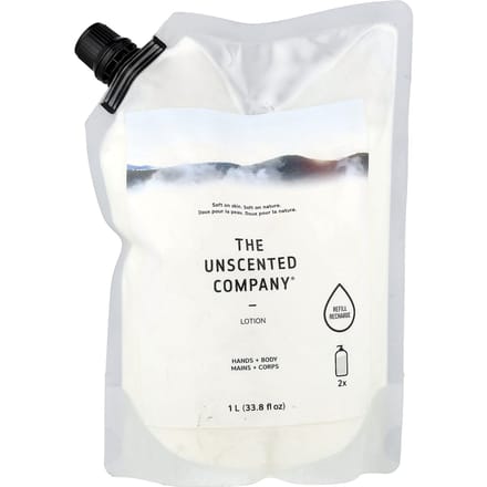 Lotion, Handen + Lichaam, Navulling, Ongeparfumeerd, 1L (33.8 fl oz) white