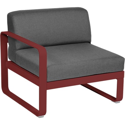 Fermob BELLEVIE Fauteuil Module links - 43 chili mat - A3 grafietgrijs