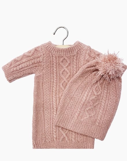 Minikane Poppenkleding Roze Gebreide Jurk Sophia 34 cm