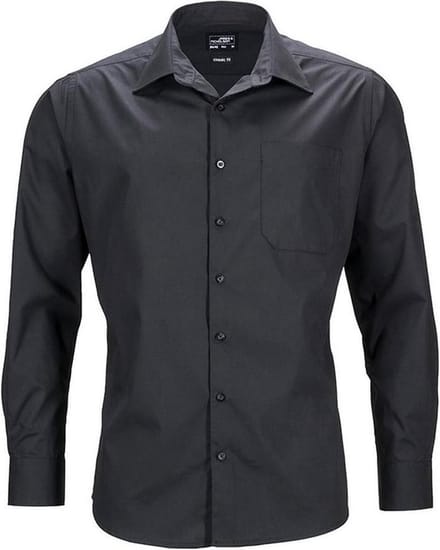 Daiber Heren Longsleeve Zakelijk Shirt (Zwart)