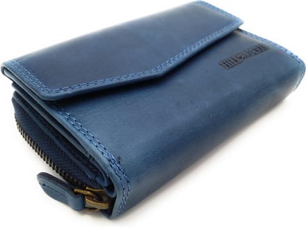 Hill Burry - VL77703 - 13092 - leder- rits portemonnee – Blauw