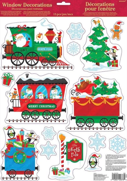 Amscan Wand- En Raamdecoratie Trein 45 Cm Vinyl Groen/rood