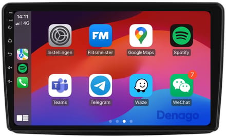 CarPlay autoradio geschikt voor Fiat Panda | 2003 t/m 2012 | 9 inch | Android 16 | Draadloos Apple CarPlay & Android Auto | 2GB + 32GB | QuadCore processor | Denago DNG-A81 | 2004 2005 2006 2007 2008 2009 2010 2011 2012 | Bluetooth & Wifi