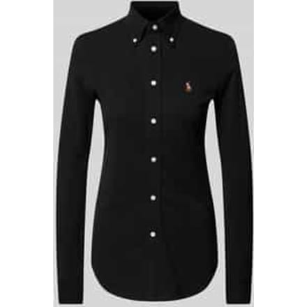 Polo-overhemdblouse met button-downkraag