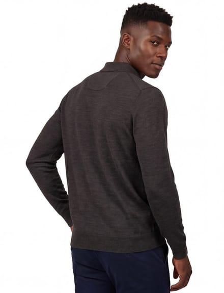Profuomo polo lange mouw bruin