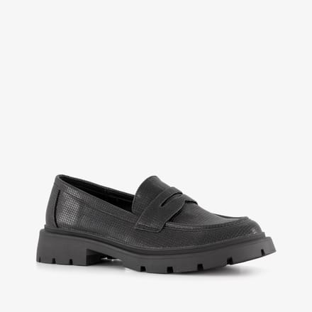 Nova dames loafers met slangenprint zwart - Maat 42