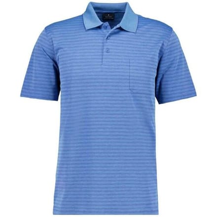 Ragman Polo Duo Fine Line Soft Knit Easy Care Aqua / male