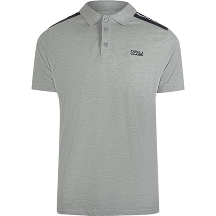 Cavalli Class Getapete Schouders Grijs Poloshirt